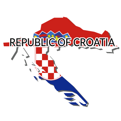 クロアチア共和国無料フリーイラスト｜英語・国旗付